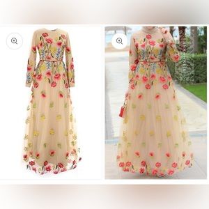 Brand Name: Annah Hariri, Dress Name: Arwa Gown, Size: US14, Color: Beige.